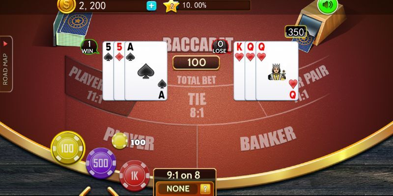 Các cửa cược có trong Baccarat