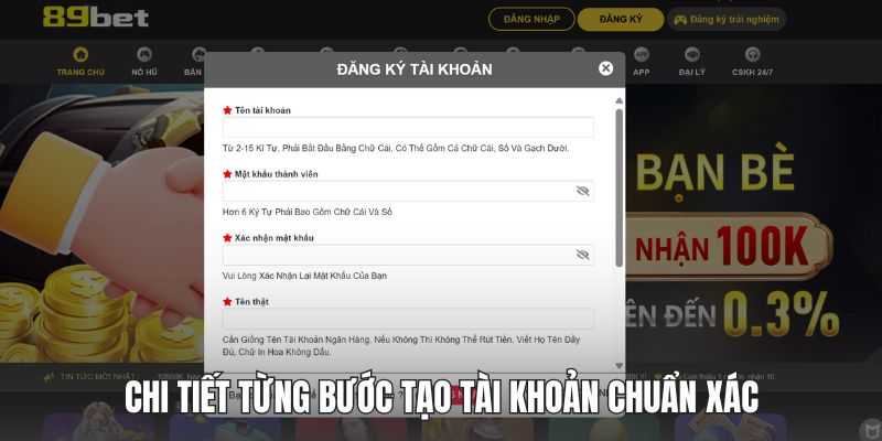 Chi tiết từng bước tạo tài khoản chuẩn xác